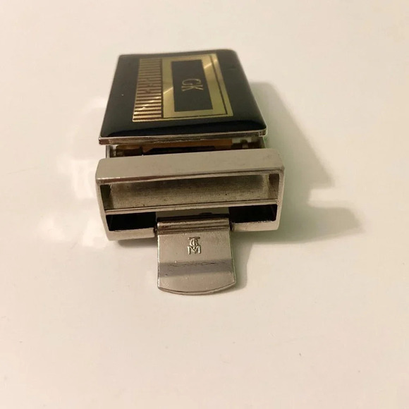 Vintage 1989 GK Belt Buckle  Black Gold Tone TGM - Picture 5 of 13